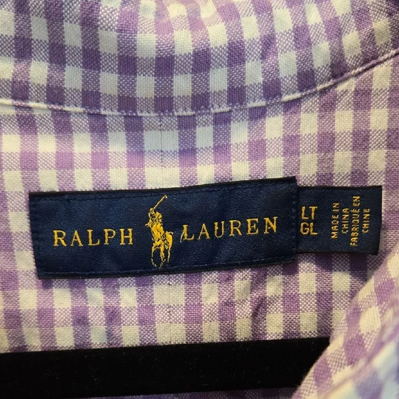 Ralph Lauren Men's Lavender Checkered Shirt - Picture 2 of 8